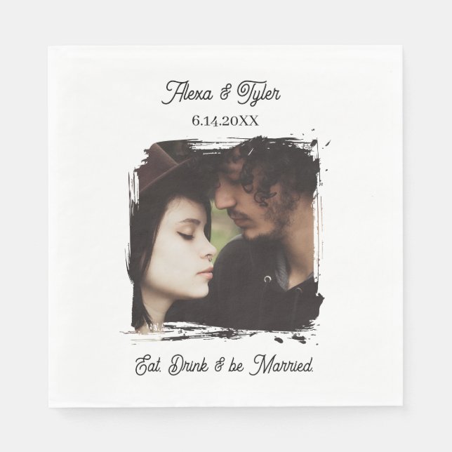 Eat, drink & be married. | Photo Template Wedding Napkins (Front)