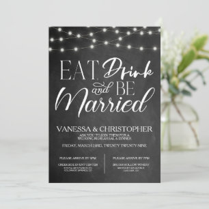 Eat, Drink, & Be Married Rehearsal Dinner Invitation