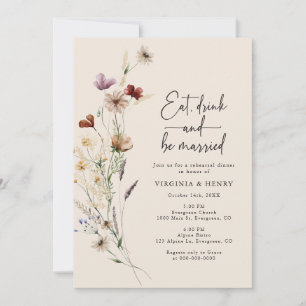 Eat Drink Be Married Rehearsal Dinner Invitation