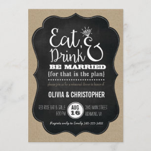 Eat, Drink & Be Married Rehearsal Dinner Invite