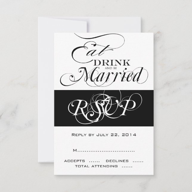 Eat, Drink, Be Married RSVP For Square Invites (Front)