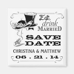 Eat Drink be Married Save the Date Magnet