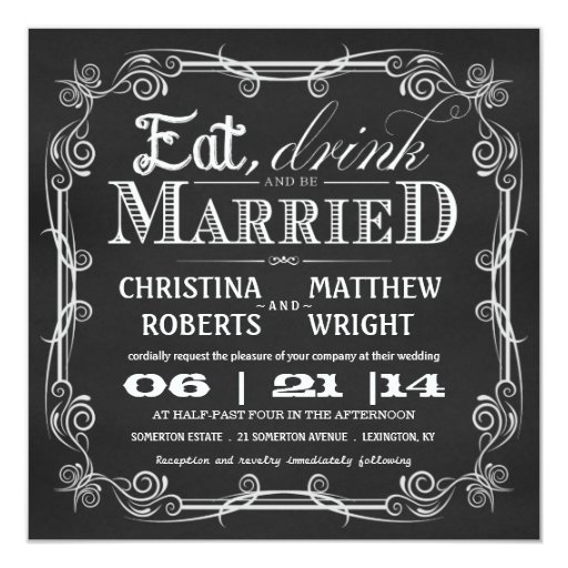 Eat Drink Be Married Wedding Invitations 2