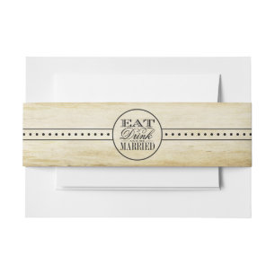 Eat, Drink & Be Married Vintage Wedding Invitation Belly Band