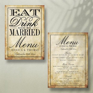 Eat, Drink & Be Married Vintage Wedding Menus