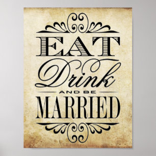 Eat, Drink & Be Married - Vintage Wedding Sign