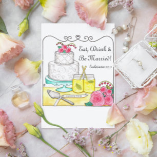 Eat, Drink & Be Married Wedding Card