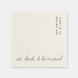 Eat, Drink, & Be Married Wedding Cocktail Napkins