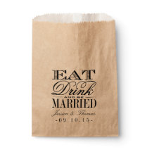 Eat, Drink & Be Married Wedding Favor Bag