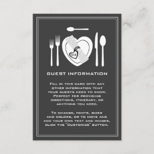 Eat Drink & Be Married Wedding Guest Info Card