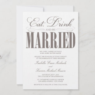 Eat, Drink & Be Married   Wedding Invitation
