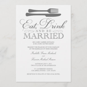 Eat, Drink & Be Married   Wedding Invitation