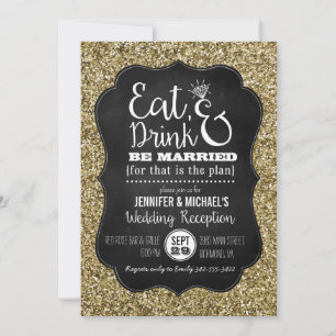 Eat, Drink & Be Married Wedding Reception Invite