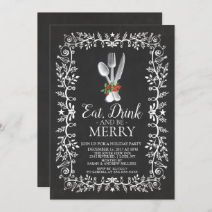 Eat, Drink & Be Merry Christmas Invitation