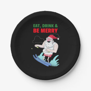 Eat, Drink & Be Merry Christmas Paper Plates