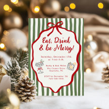Eat Drink & Be Merry Christmas Party Bow