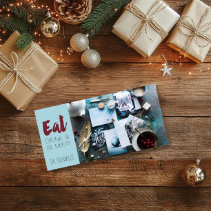 Eat Drink & Be Merry Christmas Photo Holiday Card
