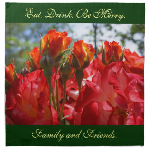 Eat Drink Be Merry Cloth napkins Family Friends