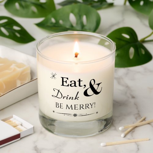 Eat Drink Be Merry Cute Retro Christmas Holidays Scented Candle