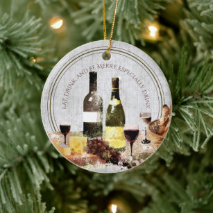 Drink And Be Merry Ornament Holiday Beverage Dispenser, 11
