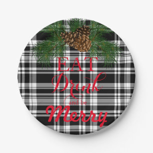 Eat, drink, be merry. Festive Holiday design Paper Plates
