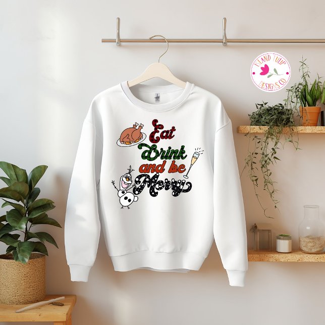 Eat Drink & Be Merry Funny Christmas  Sweatshirt (Creator Uploaded)