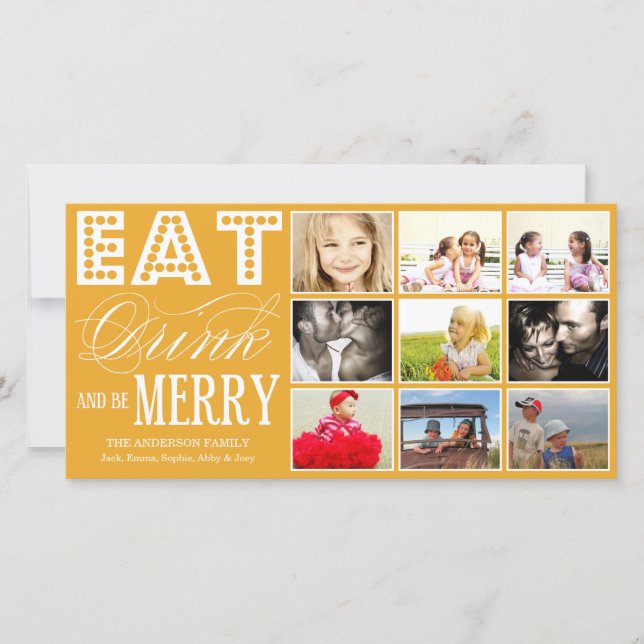 EAT, DRINK & BE MERRY | HOLIDAY COLLAGE CARD (Front)