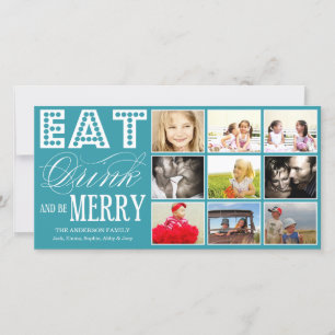 EAT, DRINK & BE MERRY HOLIDAY COLLAGE CARD