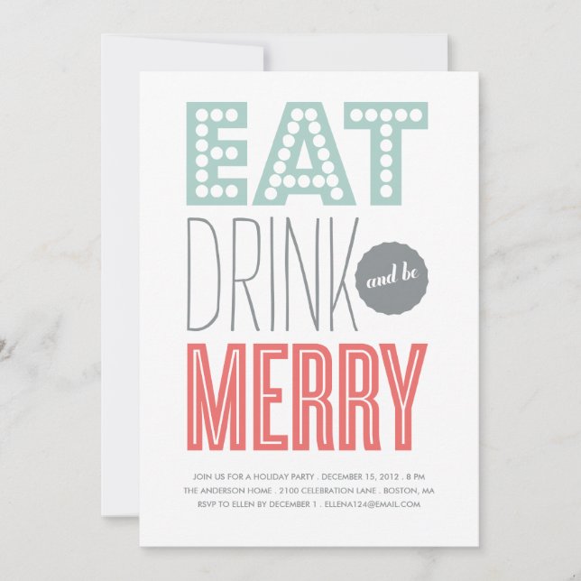 EAT DRINK & BE MERRY | HOLIDAY INVITATION (Front)