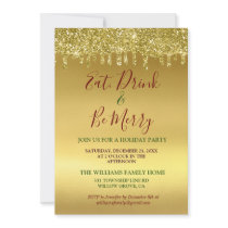 Eat Drink & Be Merry Holiday Party  Invitation