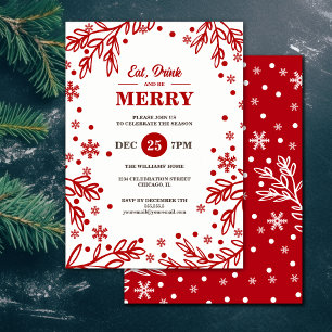Eat Drink & Be Merry Holiday Party Invitation