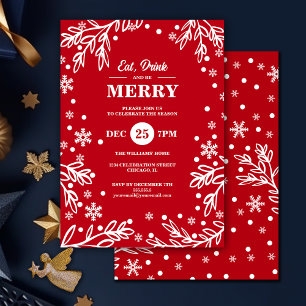 Eat Drink & Be Merry Holiday Party Invitation