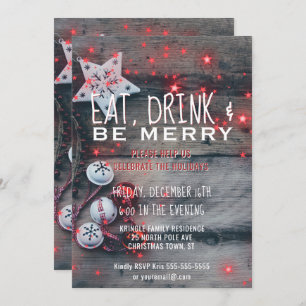 Eat Drink Be Merry Holiday Party Invitation