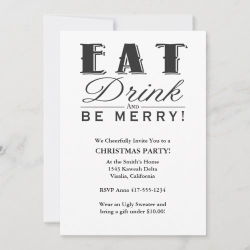 Eat Drink Be Merry Invitation
