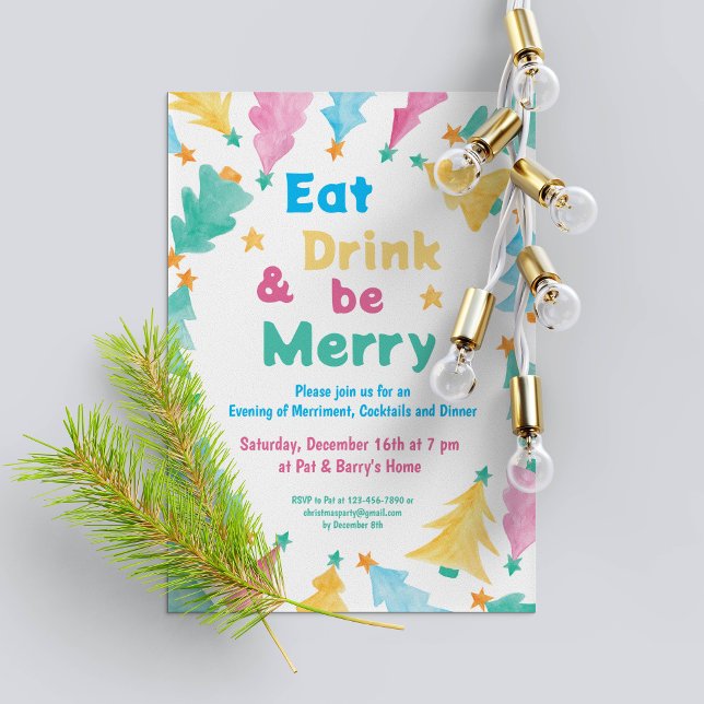 Eat Drink & be Merry Party Invitation Template (Eat Drink & be Merry Party Invitation Template)