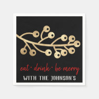 Eat Drink Be Merry Red Gold White Black Rowan