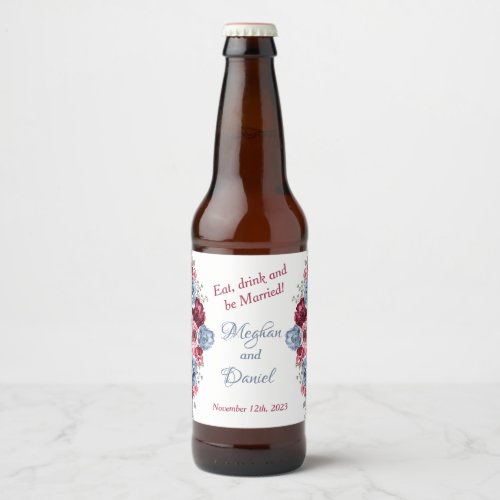 Eat Drink  Be Merry Wedding Sparkling Wine Label