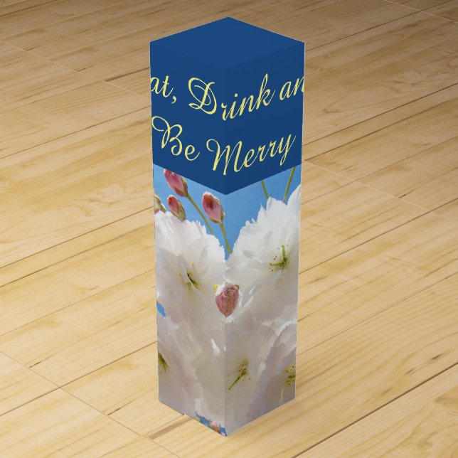 Eat Drink Be Merry Wine Gift Boxes Blossoms (Front)