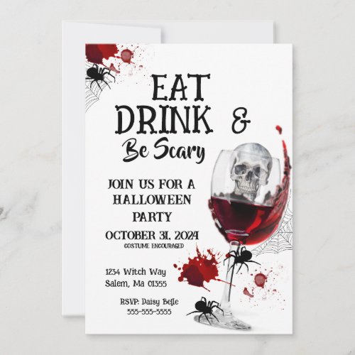 Eat Drink  Be Scarry Invitation