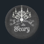 Eat Drink Be Scary Chalk Halloween Party Plates<br><div class="desc">Eat Drink Be Scary Chalk Halloween Party Plates. Customize with any text. Matching items are available.</div>