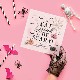 Eat Drink &amp; Be Scary Fun Pumpkin Halloween Party  Napkins