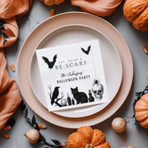 Eat, Drink & Be Scary Gothic Halloween Party Napkins