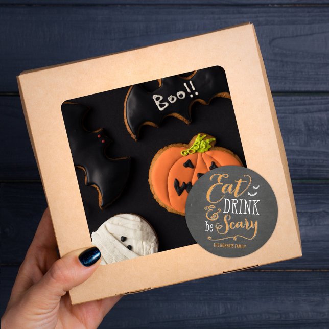 Eat Drink Be Scary Halloween Gift Tag Stickers (Creator Uploaded)