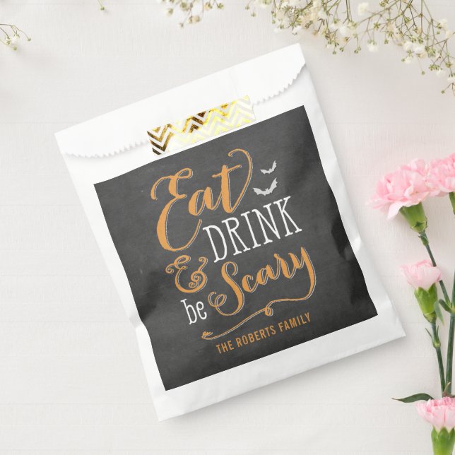 Eat Drink Be Scary Halloween Party Favor Bag (Sealed)