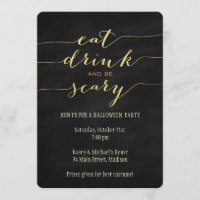 Eat, Drink, Be Scary Halloween Party Invitation
