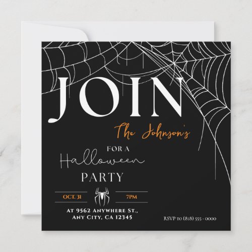 Eat Drink  Be Scary Halloween Party Invitation