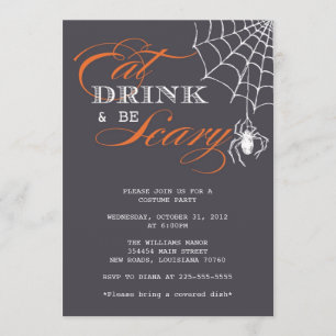 Eat Drink & Be Scary Halloween Party Invitation