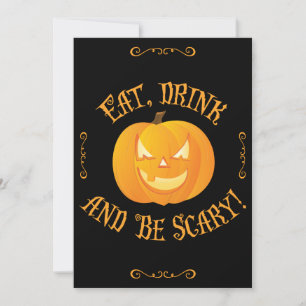 Eat Drink Be Scary Halloween Party Invitations