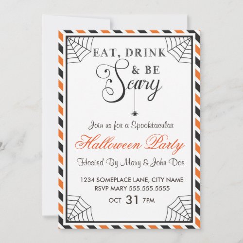 EatDrink  be Scary Halloween Party Invite