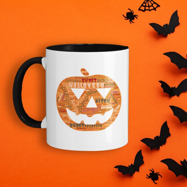 Eat Drink Be Scary Halloween Pumpkin Word Cloud Mug (Creator Uploaded)